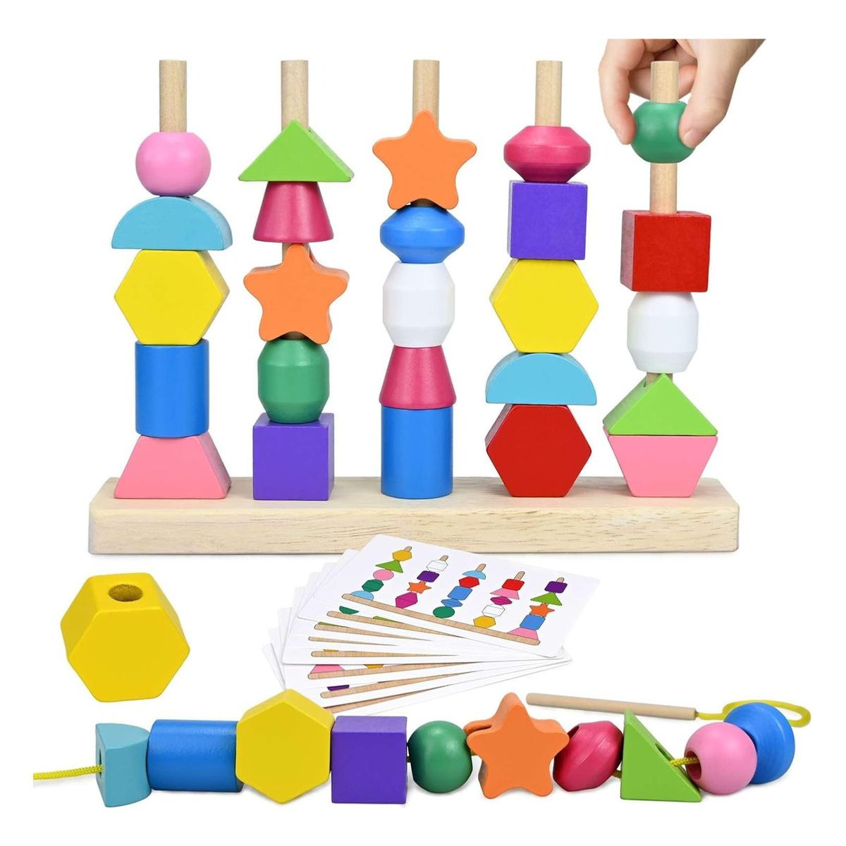 GENERICO - Encaje De Figuras Con Patrones Montessori Madera