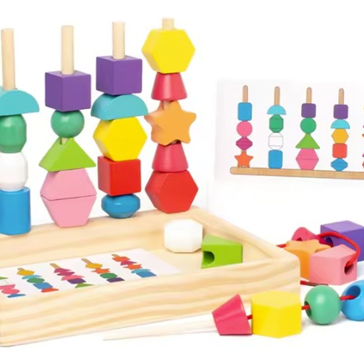 GENERICO - Encaje De Figuras Con Patrones Montessori Madera