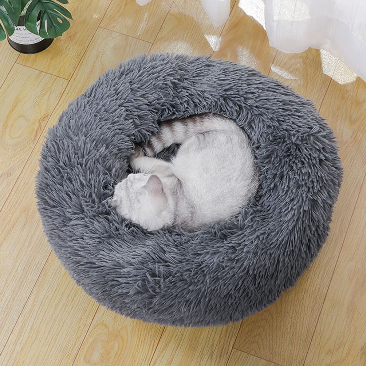 GENERICO - Cama Antiestrés Peluda Para Perros Y Gatos 60 Cm