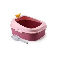 GENERICO - Caja Areneros Baño Sanitario ROSA Gatos Grande Con Pala Xl