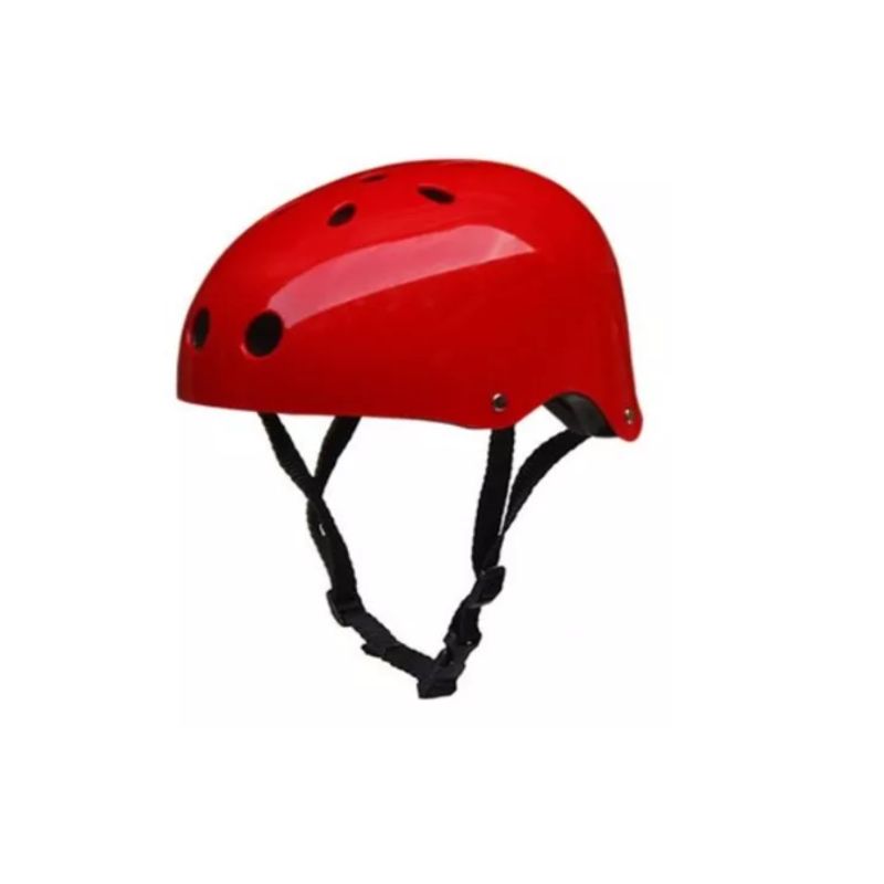 GENERICO - Casco Bicicleta Rollers Skate Rojo Brillante
