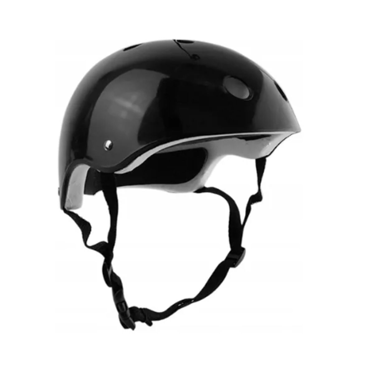 GENERICO - Casco Bicicleta Rollers Skate Negro Brillante