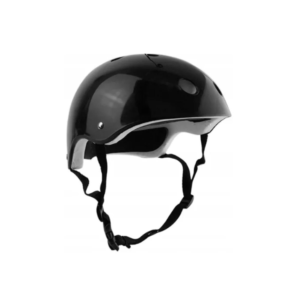 GENERICO - Casco Bicicleta Rollers Skate Negro Brillante