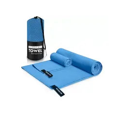 GENERICO - Toallas Microfibra Deporte 3 Unid Azul