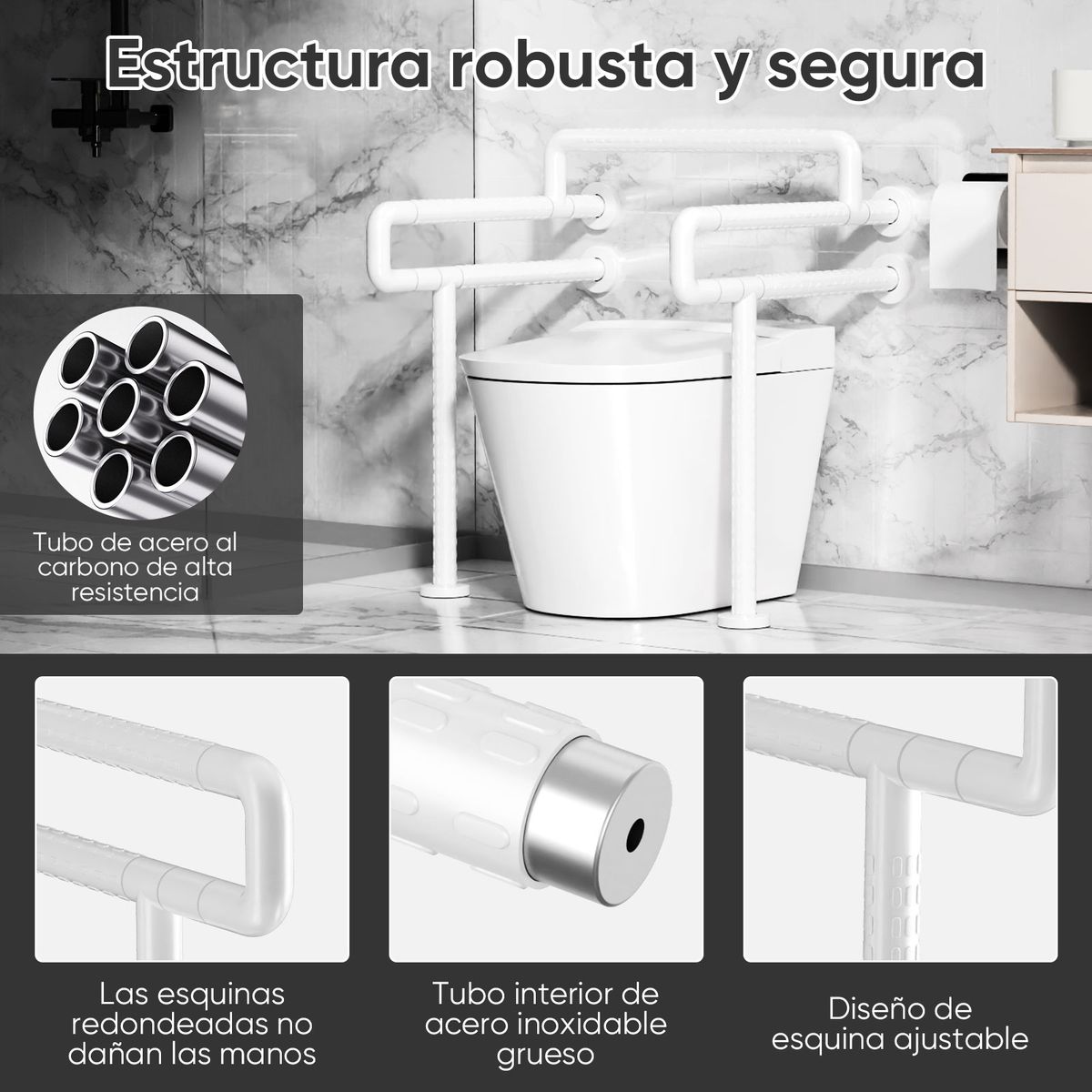 AIZO - Inoxidable Seguridad Barra Ancianos Caídas Antideslizante