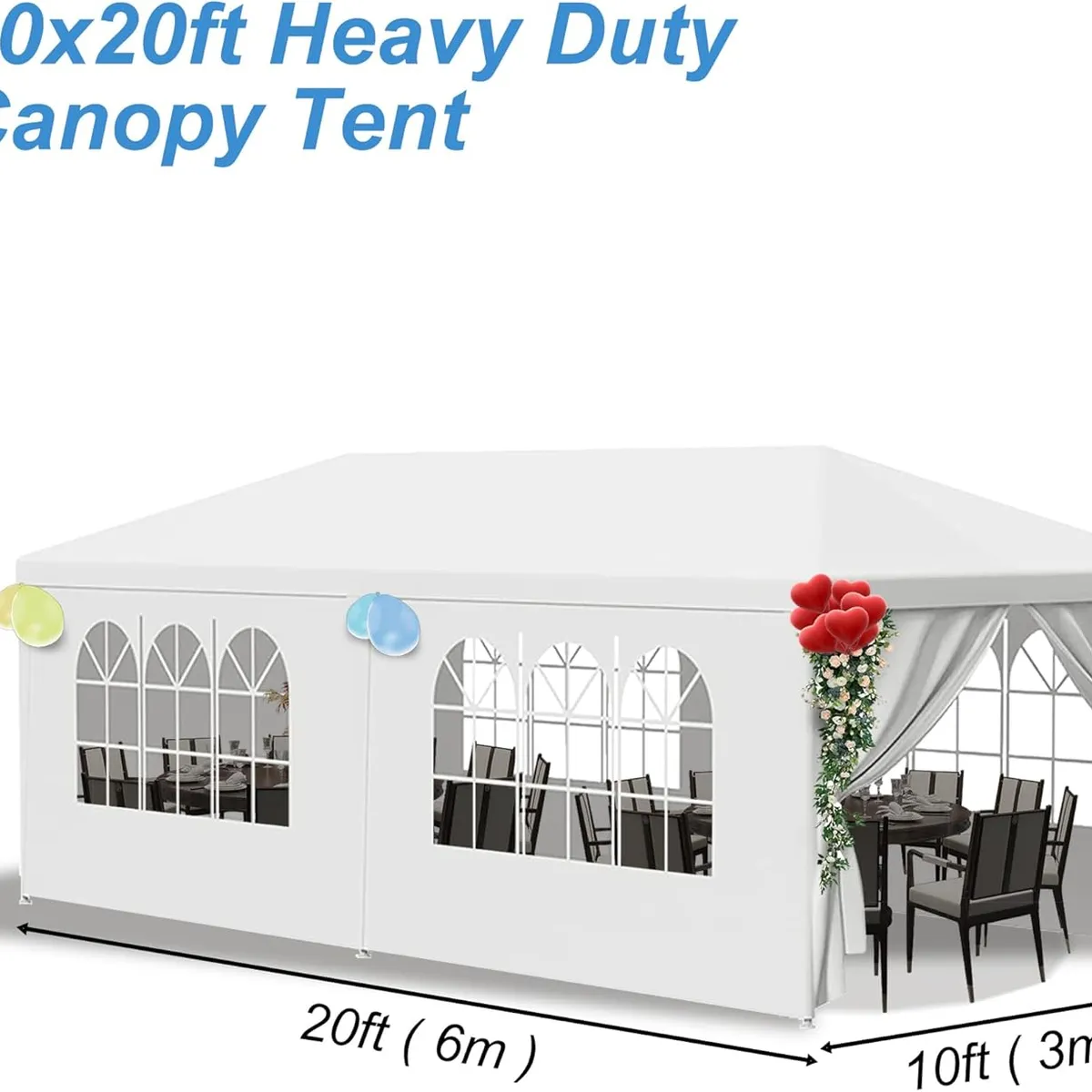 YOMYM - Toldo Pérgola con Cortinas 3x6 m