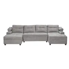 INNOVAMUEBLES - Sofá Seccional Le Mans Doble Chaise Tela Gris YF