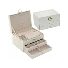 EVEREEN - Joyero Caja De Joya Dos Capas Tipo Maleta Organizador Joyas-