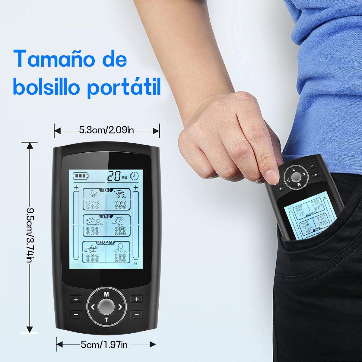 YAYKO - Estimulador Eléctrico Muscular Electrofisico Con 36 Modos