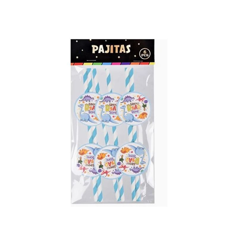 GENERICO - Pack de Pajitas De Dinosaurio