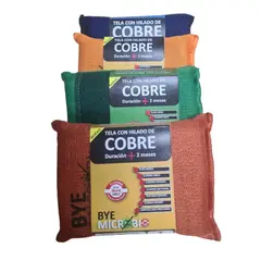 DCOBRE - 12 Esponjas BYE MICROBIO en Cobre/ colores.