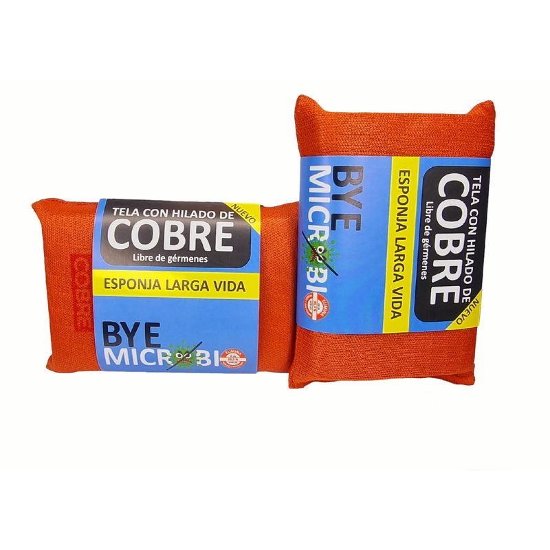 DCOBRE - 12 Esponjas BYE MICROBIO en Cobre color cobre.