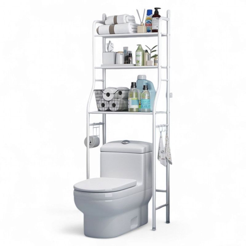 GENERICO - Organizador De Baño Estante 3 Niveles Metálico Armable Blanco