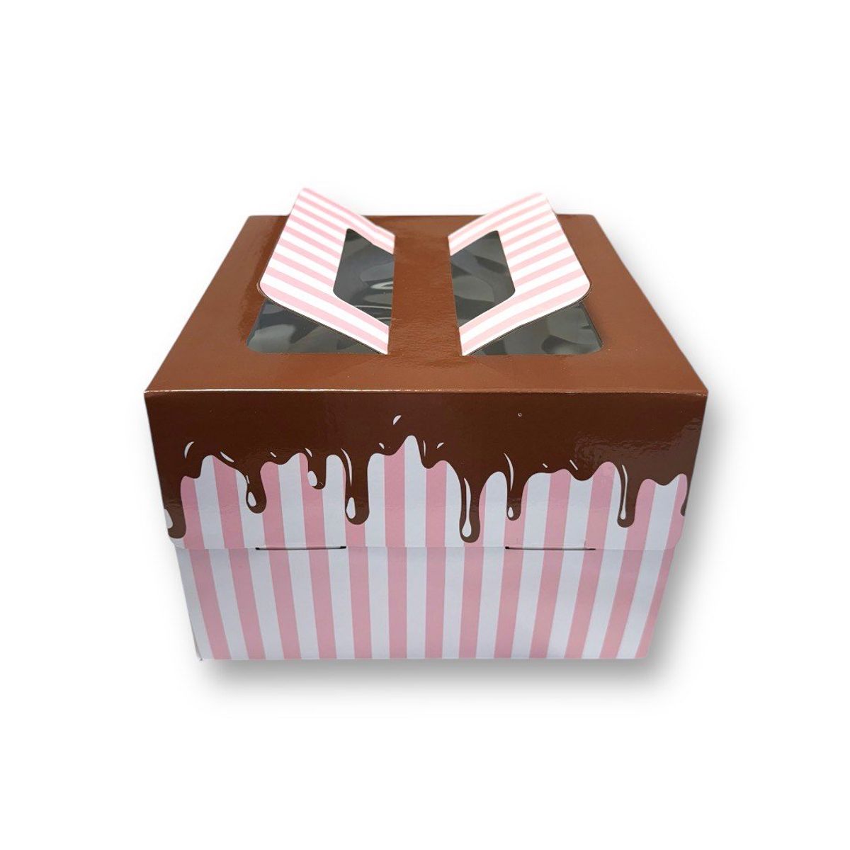 GENERICO - Pack 5 Cajas Resistente Microcorrugado Para Torta 26x26x15cm