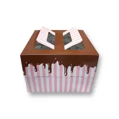 GENERICO - Pack 5 Cajas Resistente Microcorrugado Para Torta 26x26x15cm