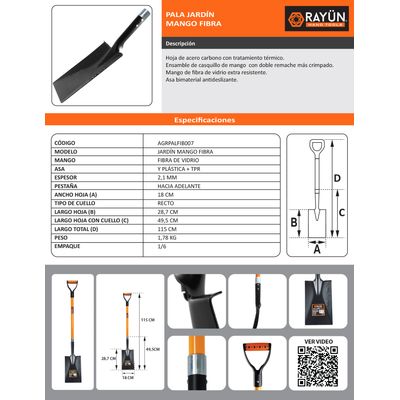 Imagen 2 del producto PALA JARDIN MANGO DE FIBRA