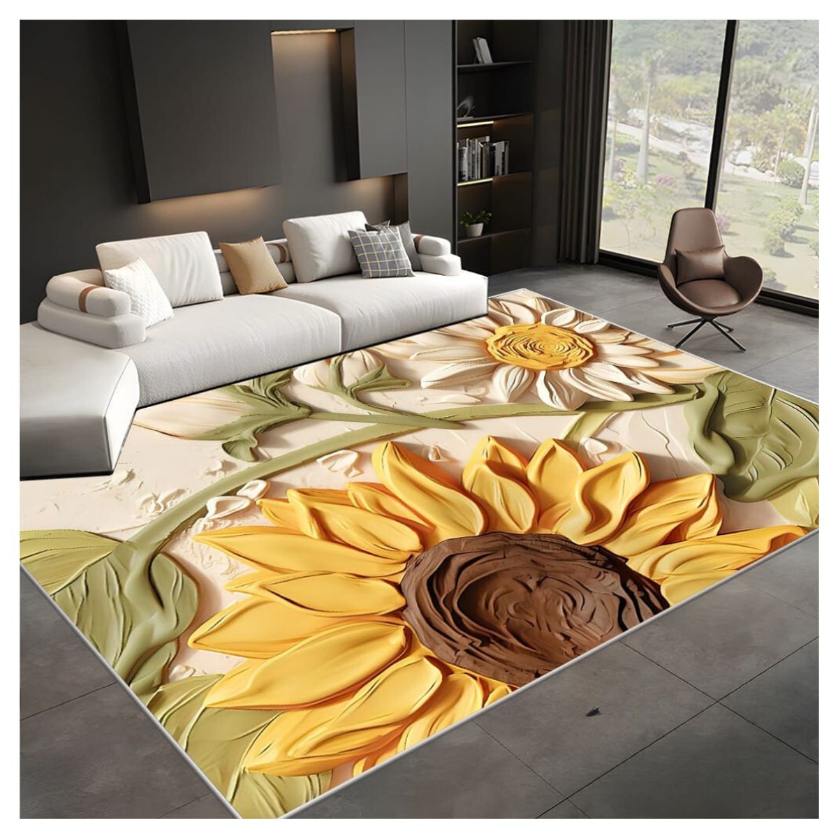 GENERICO - Alfombra Moderna Diseño Geométrico 3D Antideslizante 240x200cm