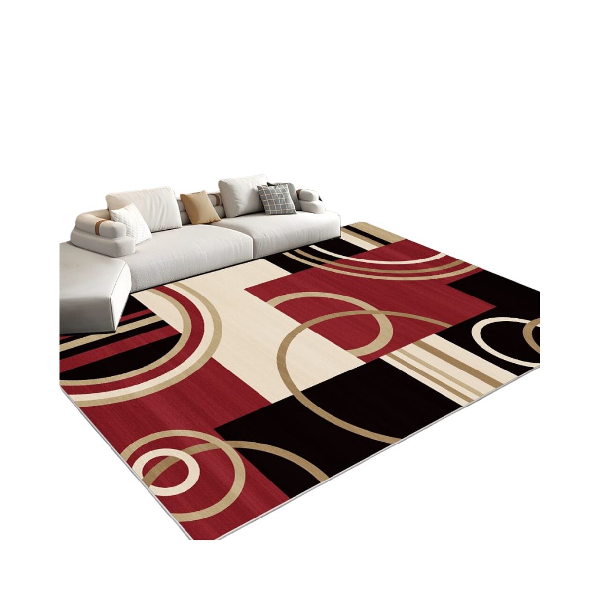 GENERICO - Alfombra Moderna Diseño Geométrico 3D Antideslizante 240x200cm