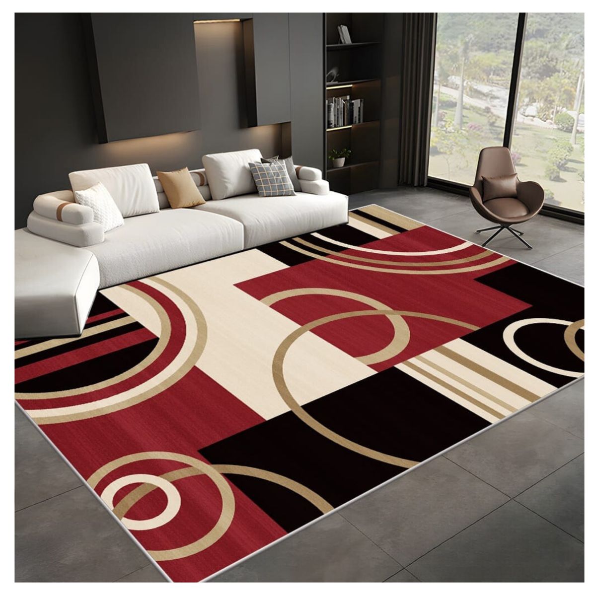 GENERICO - Alfombra Moderna Diseño Geométrico 3D Antideslizante 240x200cm