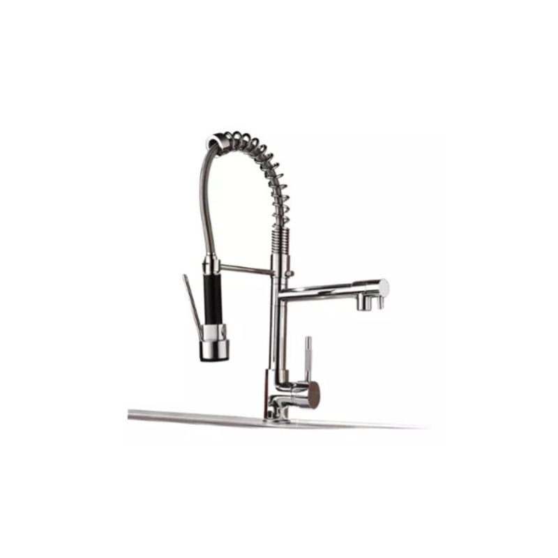 GENERICO - Llave Lavaplatos Monomando Plateada Doble Con Resorte A11740