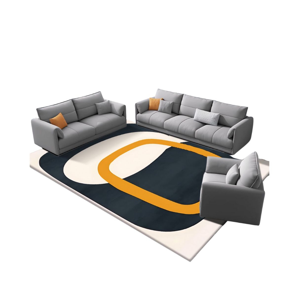 GENERICO - Alfombra Moderna Diseño Geométrico 3D Antideslizante 240x200cm