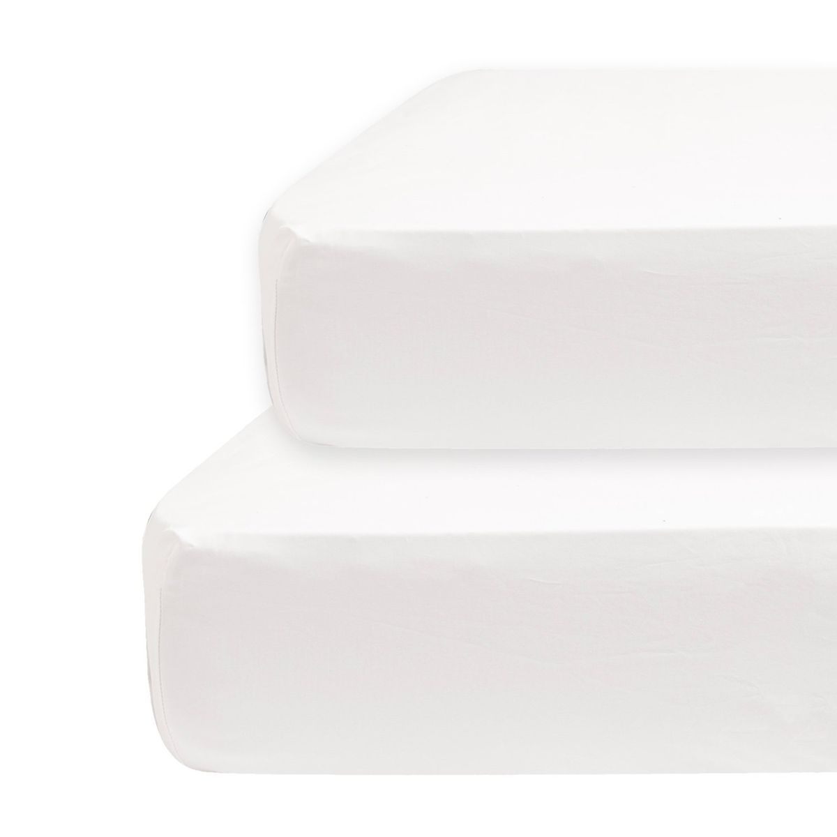 NINA HERRERA - Pack 2 Sábana Bajera Lisa Blanco 220 Hilos Cuna