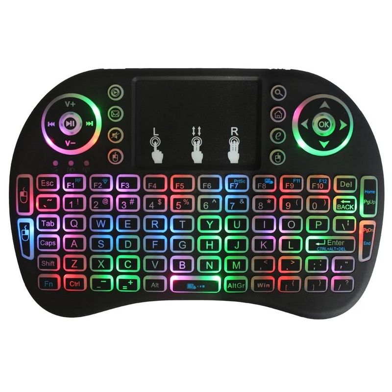 GENERICO - Teclado mouse inalámbrico air mouse i8 retro iluminado flymouse