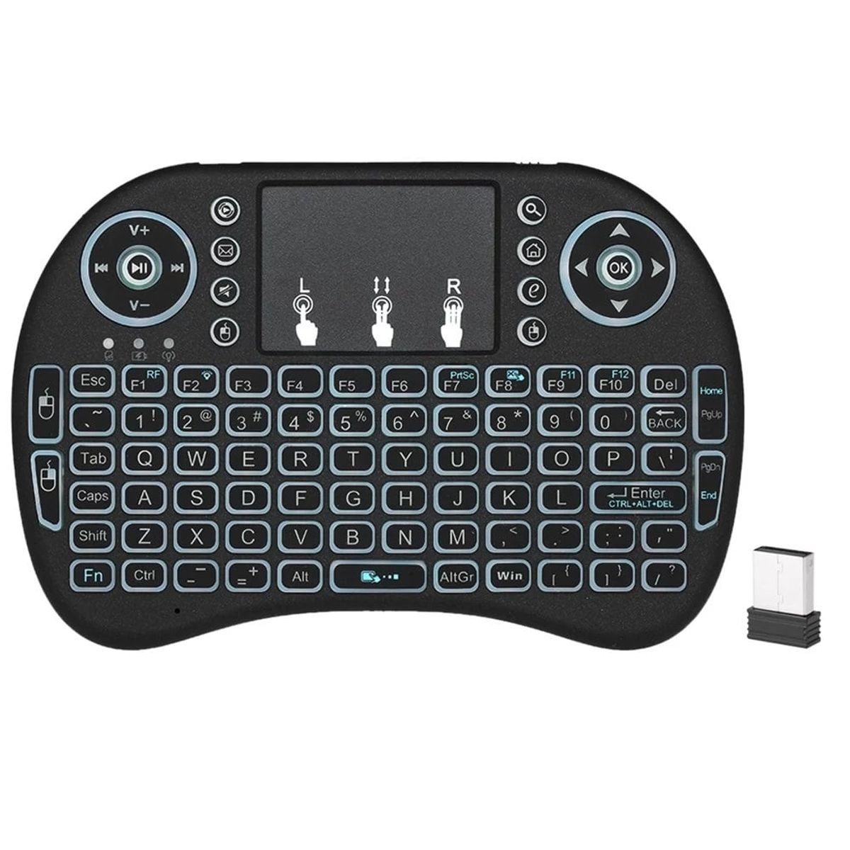 GENERICO - Teclado mouse inalámbrico air mouse i8 retro iluminado flymouse