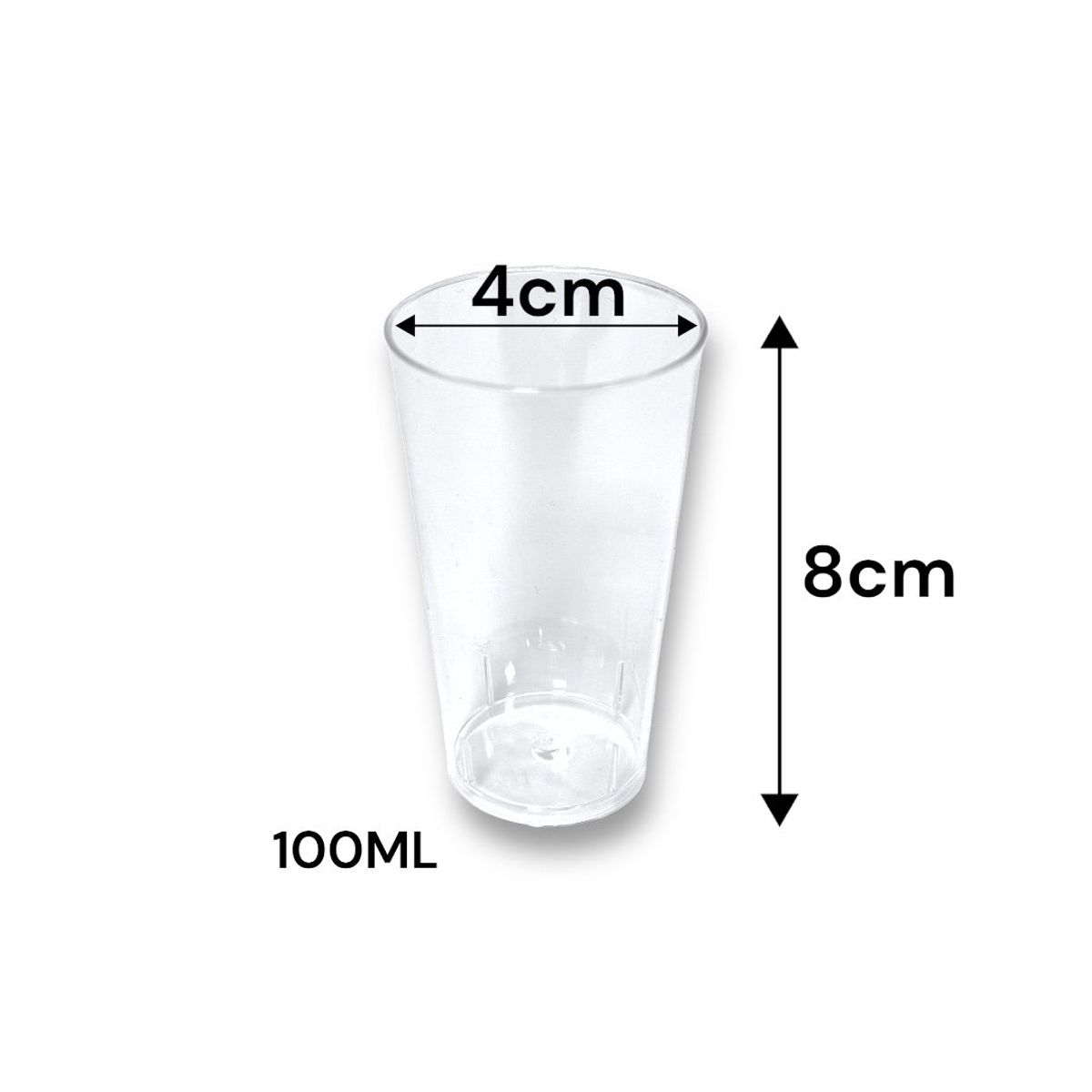 GENERICO - Pack 20 Vasos Shot Acrilico De Gala Postres Dulces 100ml