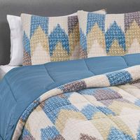 PLUMON CORAL ESTAMPADO DOBLE AZUL