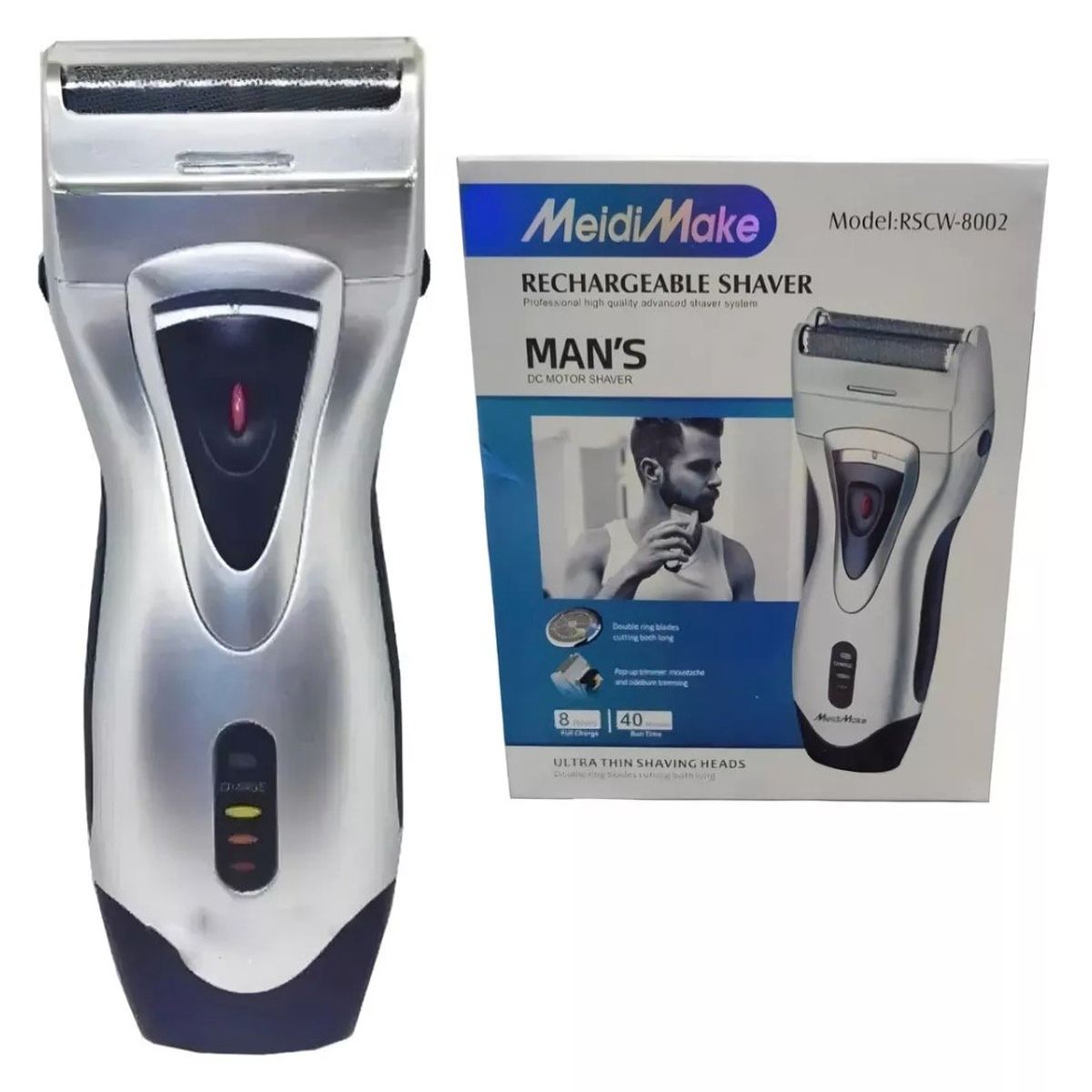 GENERICO - Maquina De Afeitar Recargable De Hombre Rscw 8002 Plateado