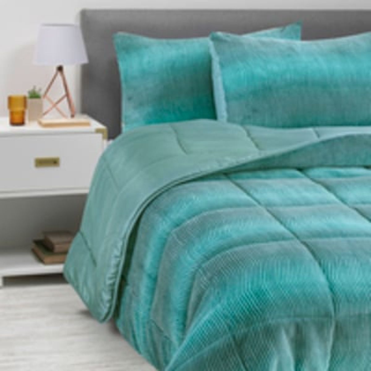 ZAHR - PLUMON CORAL ESTAMPADO DOBLE VERDE