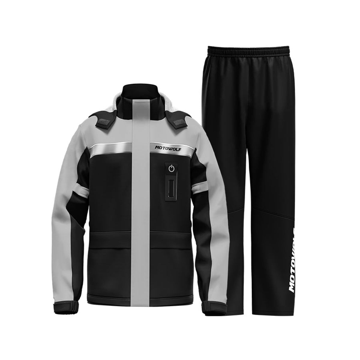 MOTOWOLF - Traje de lluvia para moto y ciclismo Motowolf 0402 210T NegroGris