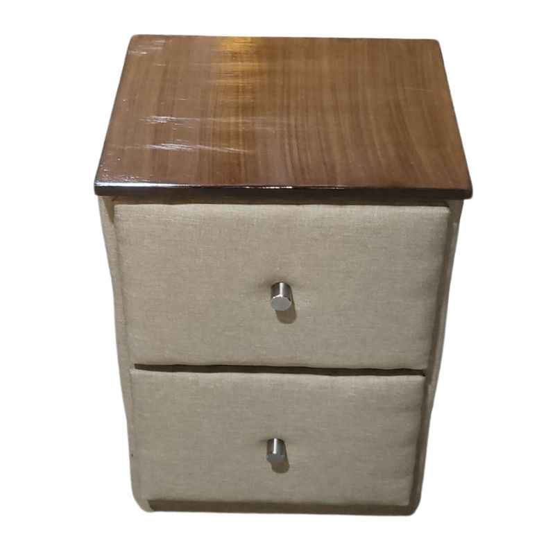 GENERICO - Veladores Doble Cajón beige Lino Rimar