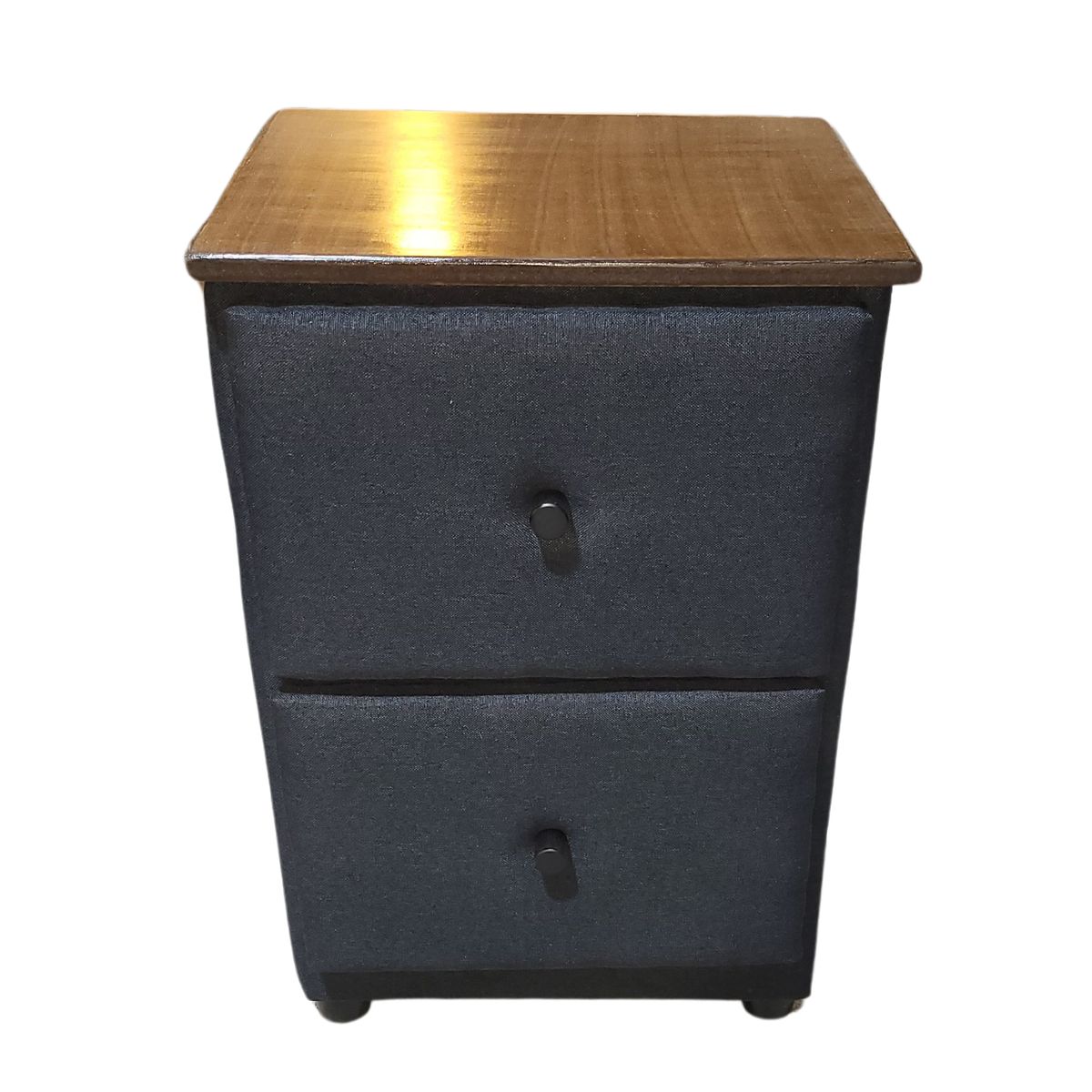GENERICO - Veladores Doble Cajón Negro Lino Rimar.