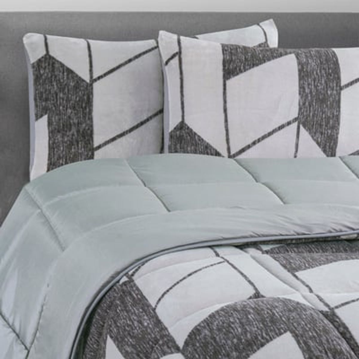 ZAHR - PLUMON CORAL ESTAMPADO KING GRIS