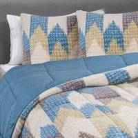 PLUMON CORAL ESTAMPADO KING AZUL