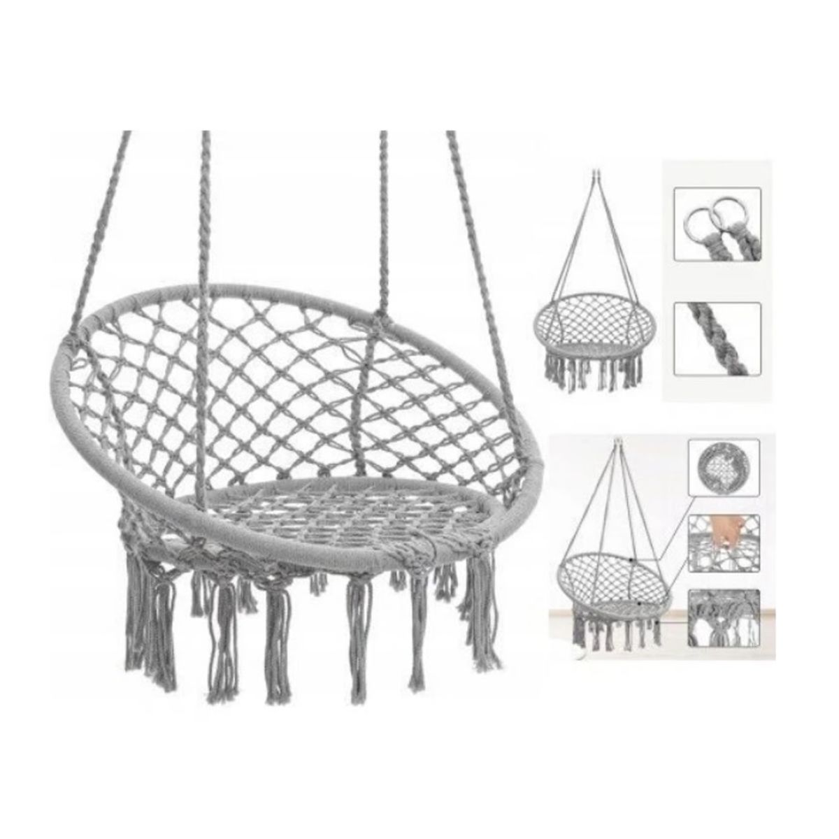 GENERICO - Silla Colgante Hamaca De Macramé Para Terraza o Living