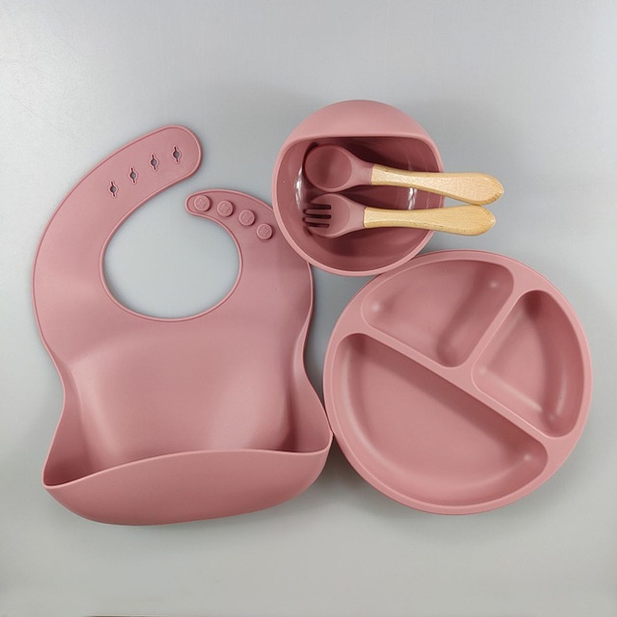 JUGUETERIA ESTELAR - Set de Alimentación infantil silicona Rosa