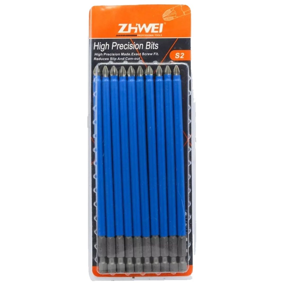 GENERICO - Puntas Destornillador Imantadas Ph2 Largas 15 Cm 10 Unidades