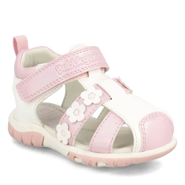 Sandalia Niña Bubblegummers Wheel Blanco-Rosado