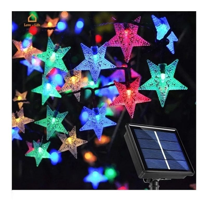 GENERICO - Luces Solares Estrella Decoración Navideña Multicolor