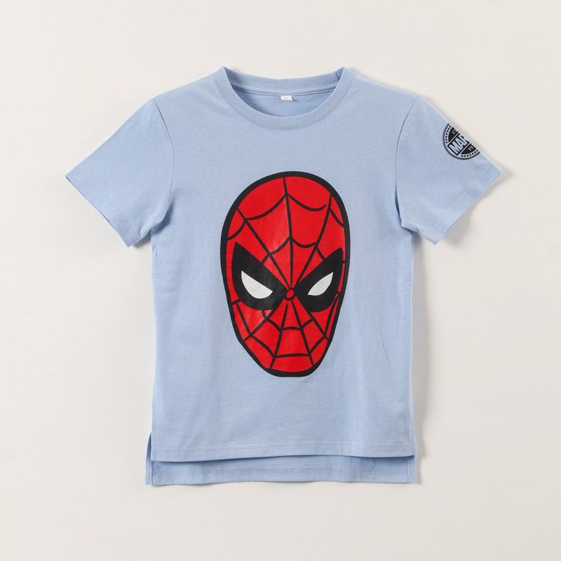 MARVEL - Polera Manga Corta Niño Spiderman Celeste Marvel