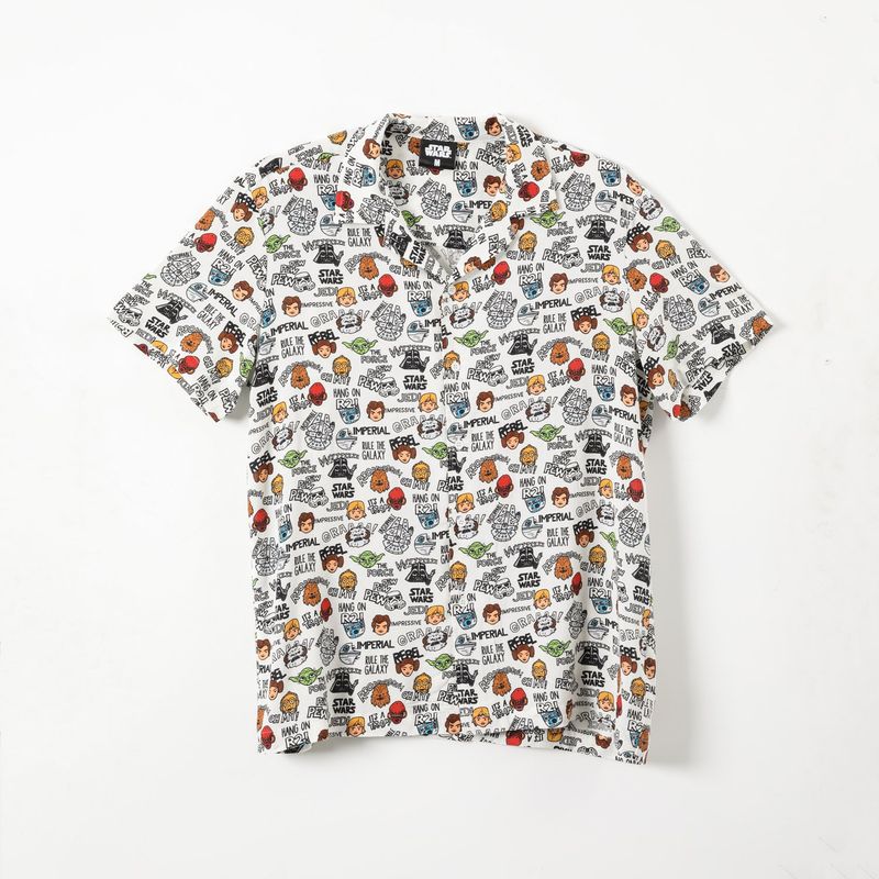 STAR WARS - Guayabera Hombre Full Print Blanco Star Wars