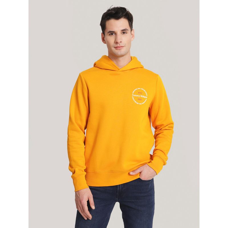 TOMMY HILFIGER - Polerón Hoodie Con Logo Chest Naranjo Tommy Hilfiger