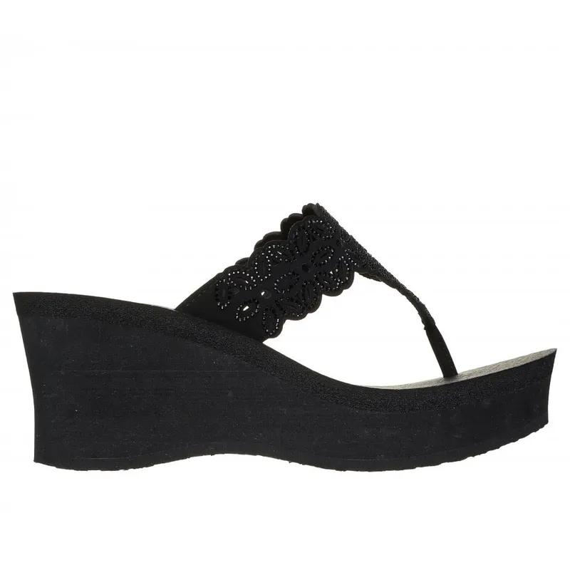SKECHERS - Sandalia Mujer Padma Flower Glitz Negro Skechers