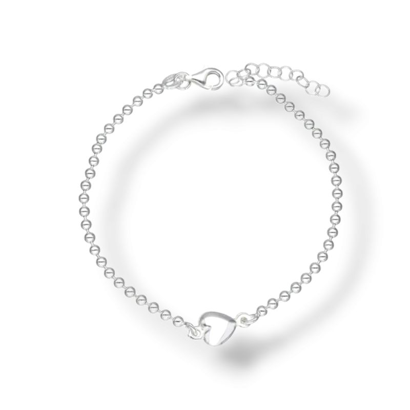 GENERICO - Pulsera de Plata Corazón Esferas