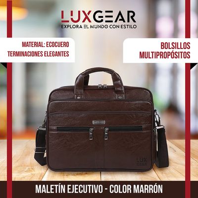 Imagen 2 del producto Maletín Cuero Oficina Notebook Tablet 15.6 Pulgadas