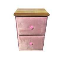 Veladores Doble Cajón Rosado Claro Felpa Rimar