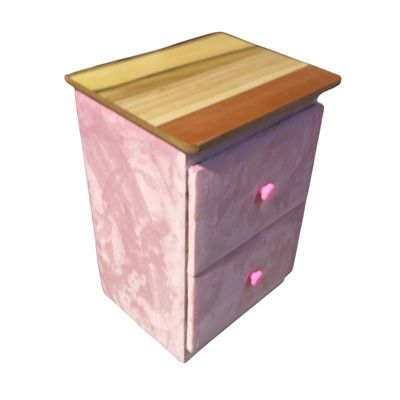 Imagen 2 del producto Veladores Doble Cajón Rosado Claro Felpa Rimar